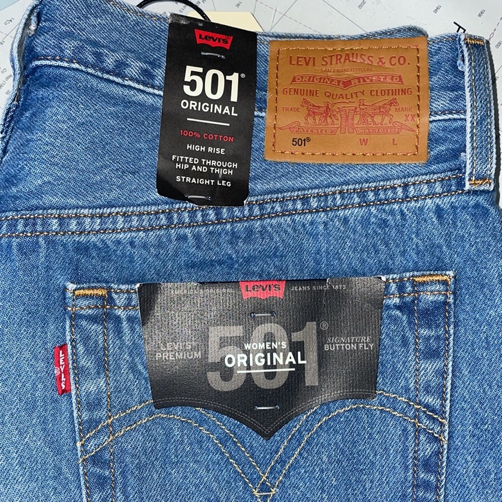 Levi’s 501 Premium button fly high rise straight leg.  31x30